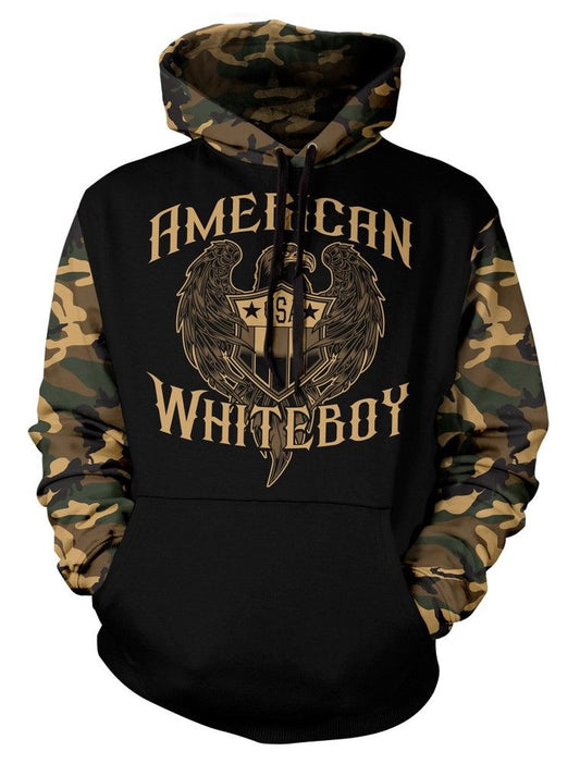 Comebuydesign American Whiteboy Black Camo Hoodie