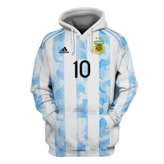 Comebuydesign Argentina Messi 10 all over print 3d Hoodie And Shirt